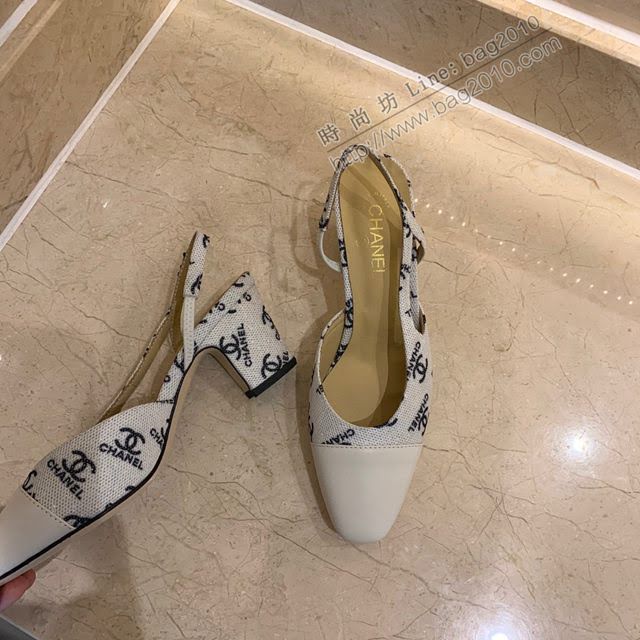Chanel女鞋 香奈兒時尚經典涼鞋 Chanel中跟涼鞋  naq1098